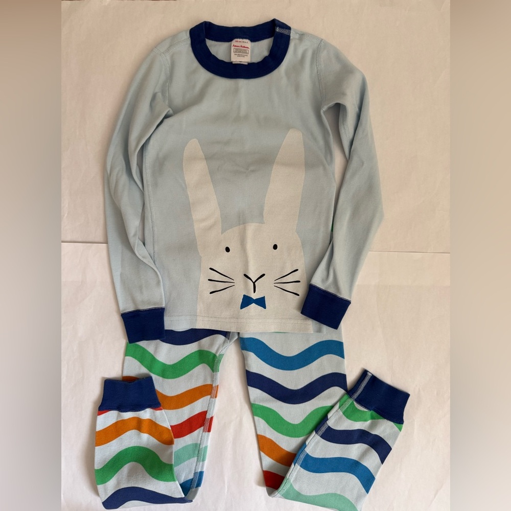 Hanna Andersson Blue Bunny Pajama Set